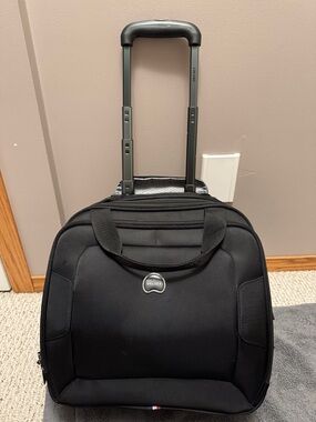 else Black Rolling Carry-On Tote with Telescopic Handle